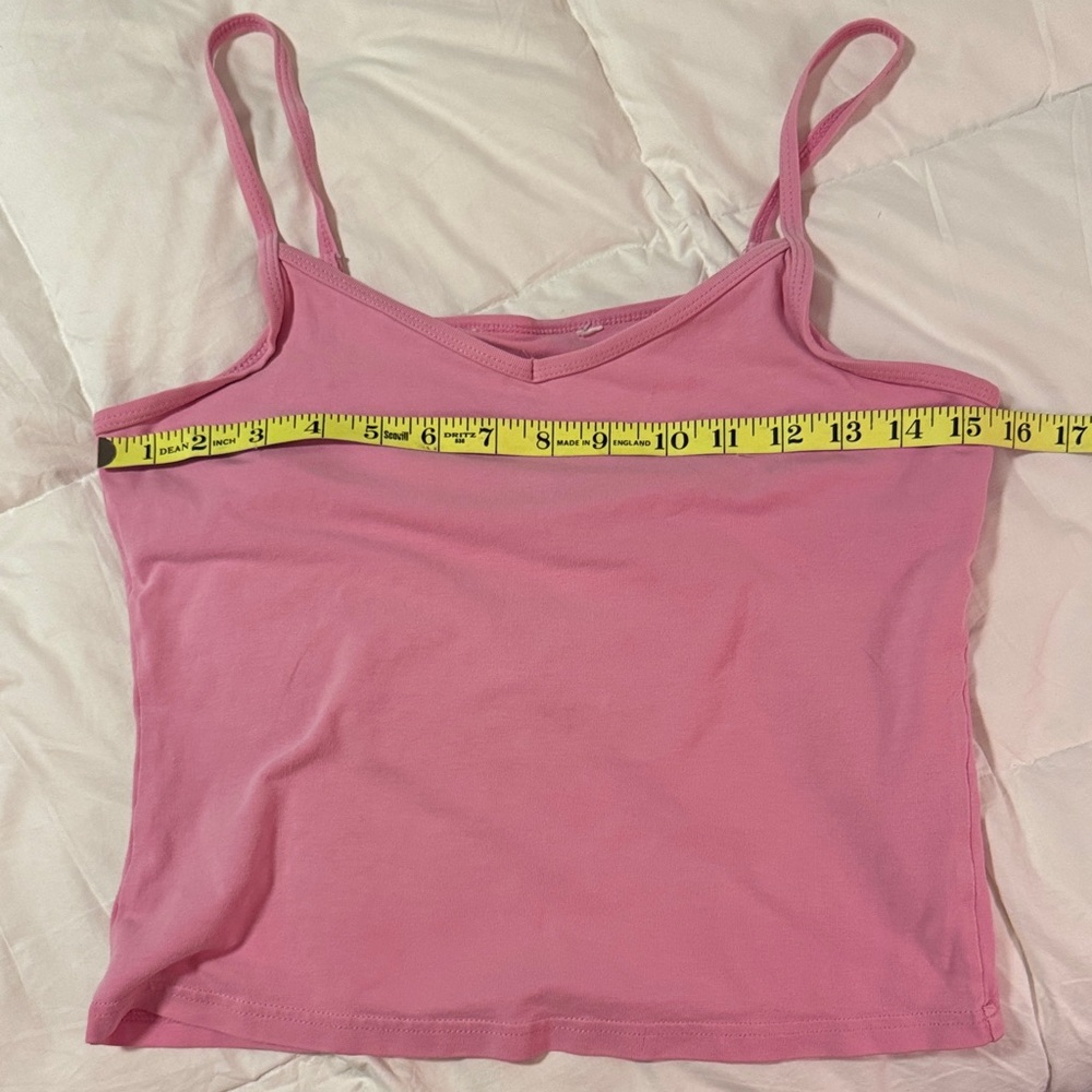Pink V neck Tank Top Small